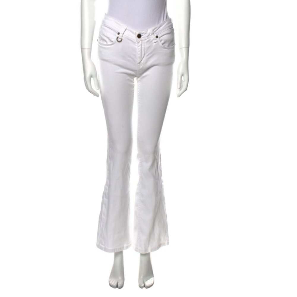 BURBERRY BRIT white Low-Rise Wide Leg Jeans size Medium
